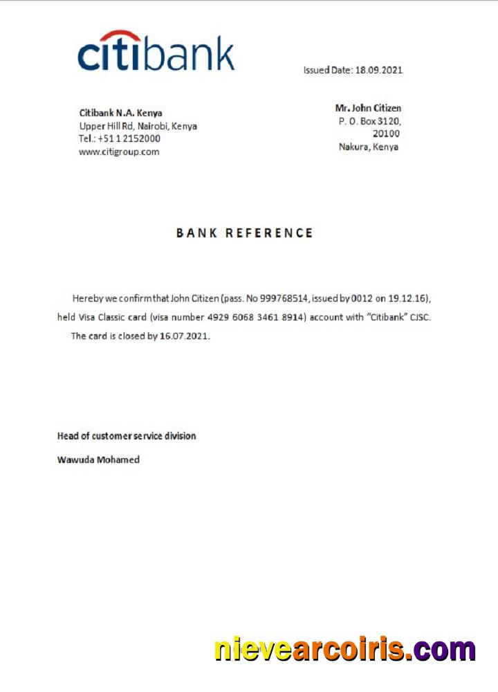 Kenya Citibank closure reference